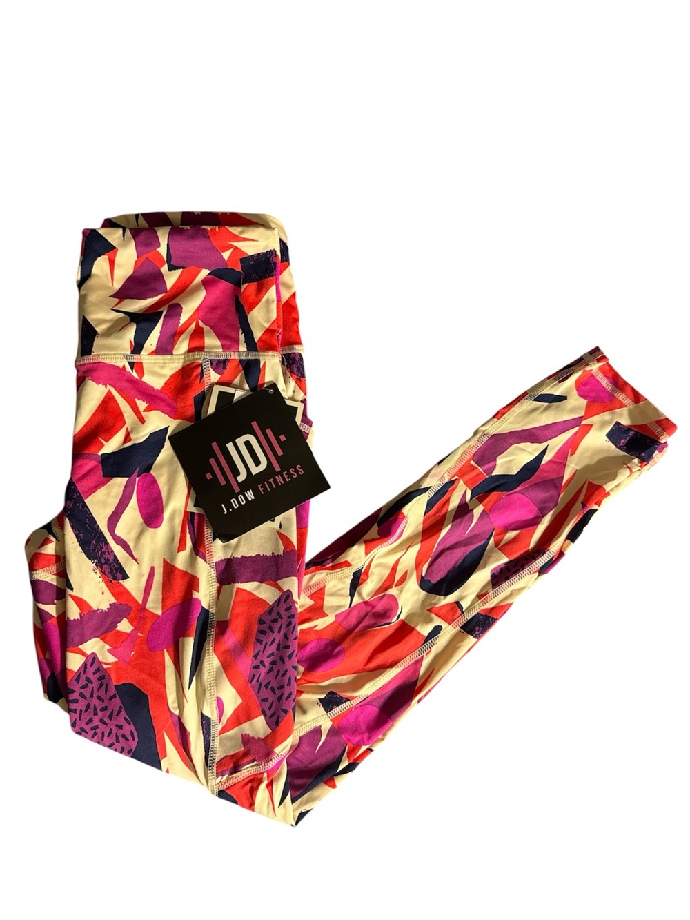 NWT J. Dow Fitness High Waisted Abstract Print Pocket Leggings - Size Small